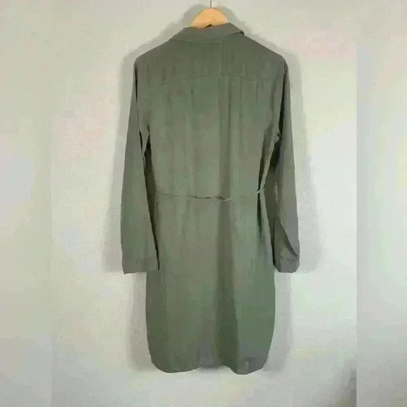 Merona Olive Green Button Down Shirt Dress Women's Medium - Picture 5 of 7